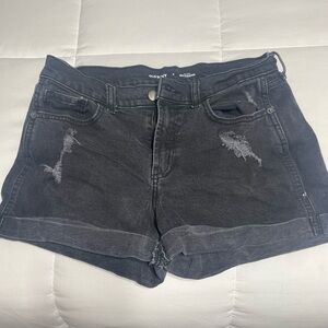 Old Navy Charcoal Distressed Jean Shorts